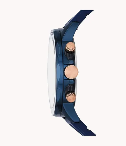 Vista 3 de Fossil Bannon BQ2498 - Reloj multifunción de silicona azul