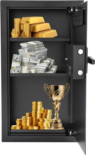 Vista 3 de Caja fuerte montada en la pared de 25.5 pulgadas de alto x 3.9 pulgadas de ancho x 14.5 pulgadas de largo, caja fuerte electrónica para seguridad