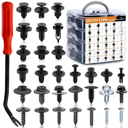 Vista 10 de Clips de Coche Remaches de Plástico Clips Retenedores de Escudo de Parachoques 800PCS Kit de Sujetadores de Árbol de Navidad para Coche Tamaños Más