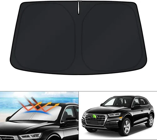 Vista 23 de KUST - Parasol plegable para parabrisas para BMW X1 E84, accesorios 2011 2012 2013 2014 2015, protector de visera de sol ajustable que bloquea