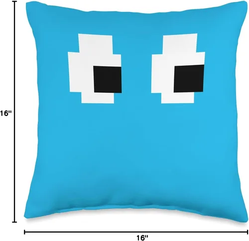Vista 4 de Retro Arcade Game Ghost 80s - Almohada para disfraz de grupo de Halloween de 8 bits, 16 x 16, multicolor