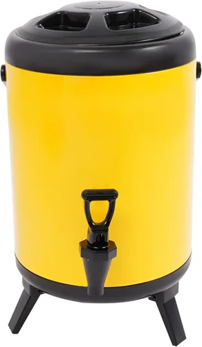 Vista 9 de Dispensador de bebidas con aislamiento de acero inoxidable, dispensador de bebidas calientes con grifo, dispensador térmico de bebidas frías