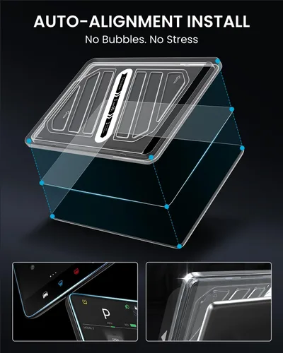 Vista 7 de REEVAA Protector de pantalla para Tesla Model Y Juniper y Model 3 Highland 2026 Standard [antirreflejos y sin huellas dactilares], vidrio templado