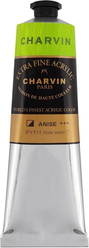 Vista 38 de Charvin Pintura acrílica profesional extrafina – verde absenta, tubo de 2.1 fl oz, pigmentos de triple fresado, resistente a la luz, pinturas
