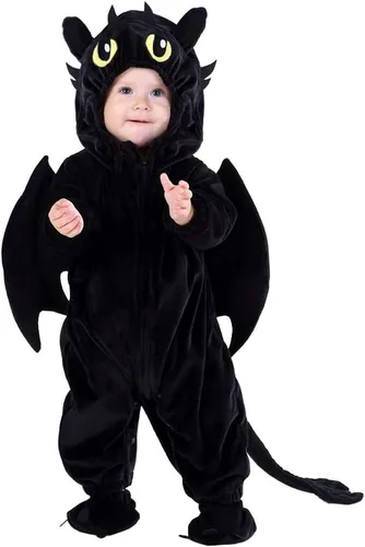 Vista 6 de Disfraz de dragón para bebé, mameluco de animal infantil, cosplay para niño Azure