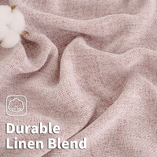 Vista 128 de BGment Cortinas de Lino Beige de 63 Pulgadas de Largo 2 Paneles - Tratamientos para Ventanas con Textura de Arpillera Filtrantes de Luz Cortinas B