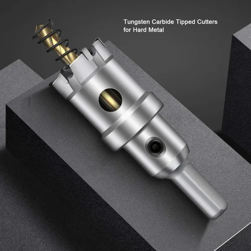 Vista 2 de ASNOMY Broca de sierra perforadora con punta de carburo de tungsteno para metal duro, cortador de sierra de agujero T.C.T de 1/2 pulgada con 2