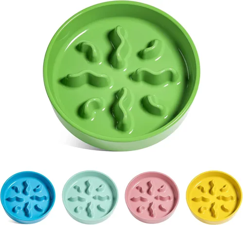 Vista 10 de Cuencos de cerámica para alimentación lenta para perros de raza pequeña, 0.5 tazas de plato de comida para perros que comen rápido, cuenco
