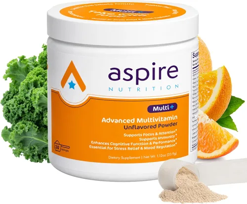 Vista 9 de Multivitamínico avanzado Aspire Multi+ para hombres, mujeres y niños - El mejor suplemento para concentración, atención, memoria, estado de ánimo.