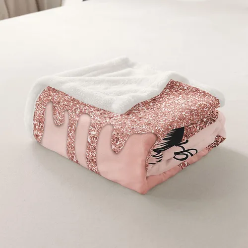 Vista 7 de Erosebridal Manta de vellón de pestañas de 40 x 50 pulgadas, hermosa manta de maquillaje femenino para niñas y mujeres, decoración de dormitorio