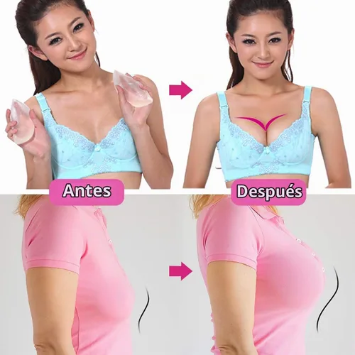Vista 5 de Sujetador de silicona suave para mujer, almohadillas para realzar el pecho del pecho, push-up/Gathering para copa A/B/C Transparente