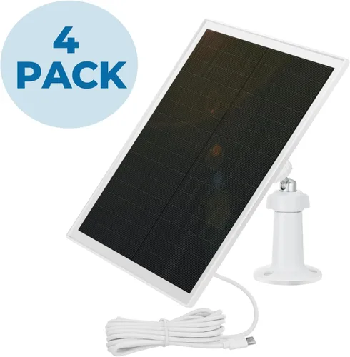 Vista 5 de Kanayu Paquete de 4 paneles solares para cargador de cámara de seguridad compatible con cámara de batería recargable 5 V 6 W, panel solar USB