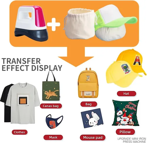 Vista 4 de Prensa de calor para sombreros, prensa de sombreros, mini prensa de calor, máquina de calor para gorras, máquina de prensa de calor para camisetas
