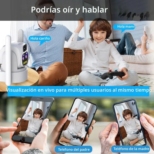 Vista 7 de Cámaras de seguridad LETSCEE inalámbricas para exteriores para seguridad del hogar, cámaras Alexa con energía solar, cámara de vista 360 al aire 1