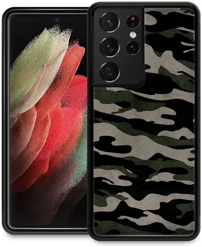 Vista 6 de Funda compatible con Samsung Galaxy S21 Ultra, funda protectora de madera con bandera estadounidense antideslizante y a prueba de golpes