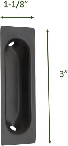 Vista 3 de QCAA Tirador rectangular de latón macizo, 3 "x 1-1/8 x3/8, US10B bronce aceitado, ORB 2 paquetes, fabricado en Taiwán