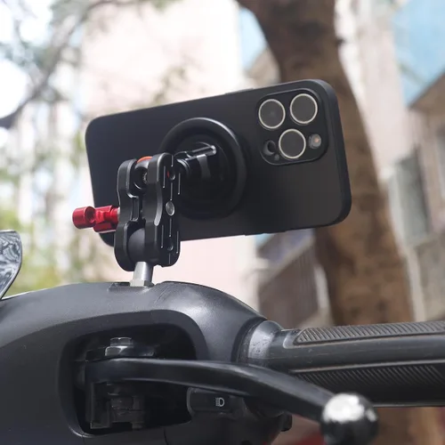 Vista 5 de Adaptador de bola de 20 mm con perno M8 - Base de acero inoxidable resistente y bola recubierta de TPU para motocicleta, GPS y cámaras Dash