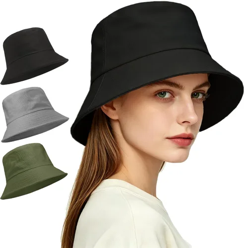 Vista 12 de Paquete de 3 sombreros de verano unisex para actividades al aire libre 3 Negro/Blanco/Beige