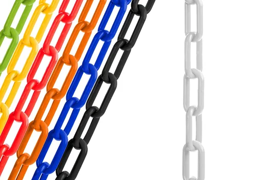 Vista 20 de US Weight (Fabricado en EE. UU.) Cadena de seguridad de plástico negro de 2" x 10 pies con tecnología SunShield resistente a los rayos UV