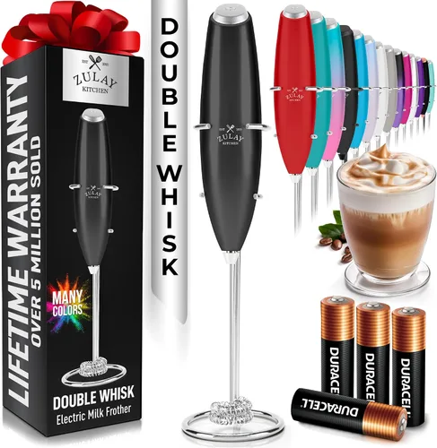 Vista 51 de Zulay Kitchen Potente varita espumadora de leche con 2 baterías Duracell – Mezclador de bebidas portátil ultrarrápido – Máquina de espuma eléctrica