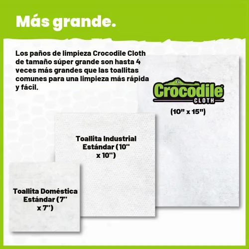 Vista 4 de Crocodile Cloth Toallitas de limpieza multiusos, 80 unidades, paños desechables extra grandes a base de plantas de 15 x 10 pulgadas, húmedos