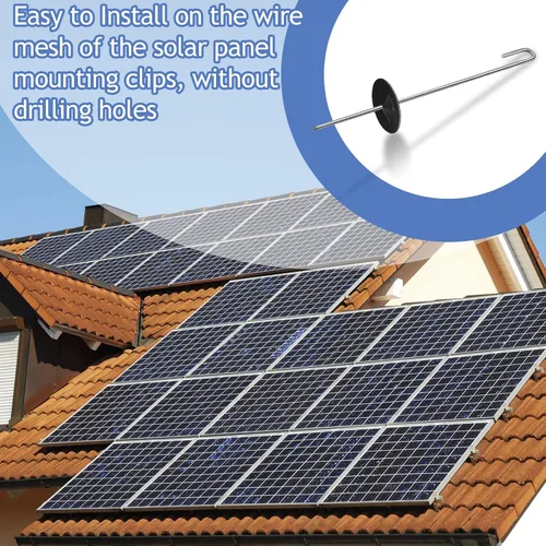 Vista 5 de Clips de protección de panel solar, kit de rollo de animales, clips de sujeción de acero inoxidable para panel solar, alambre de pájaro, valla