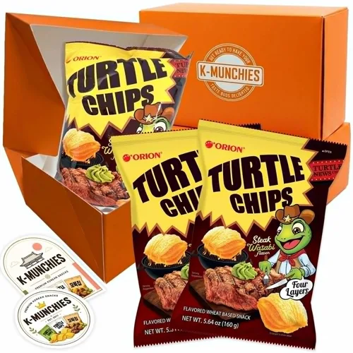 Vista 11 de K-Munchies Orion Turtle Chips – Bolsa grande coreana con sabor a pollo caliente carbonara de 3 x 5.64 oz, tamaño fiesta, sabrosos, crujientes