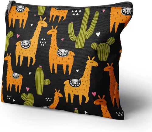 Vista 2 de Bolsa de maquillaje para mujer, Corazones de cactus de alpaca