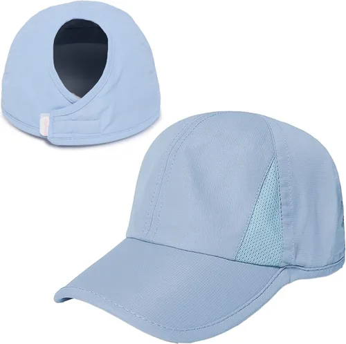 Vista 11 de Ponyflo Gorra de béisbol con coleta para mujer - Gorras con coleta para mujer, gorra con coleta para cabello rizado, gorra de béisbol para mujer