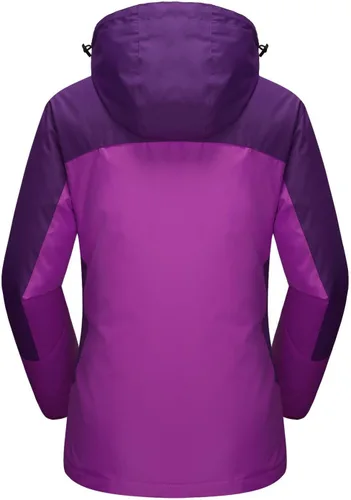 Vista 2 de MAGCOMSEN - Chamarra de esquí 3 en 1 para mujer, con forro interior de vellón, chamarra tipo parca resistente al viento e impermeable