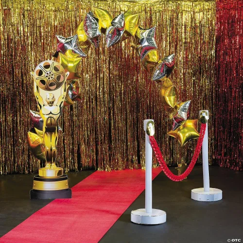Vista 4 de Decoración grande con flecos dorados - Decoración de fiesta - 1 pieza