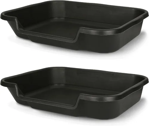Vista 38 de KittyGoHere - Caja de arena para gatos mayores, sartén pequeña con cuchara jumbo de mango largo, caja de arena para gatos de entrada baja, ligera