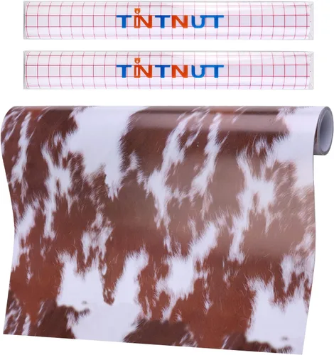 Vista 7 de Tintnut Rollo de vinilo permanente de piel de vaca, 12 pulgadas x 5 pies, vinilo adhesivo con estampado de vaca, vinilo con estampado de animales