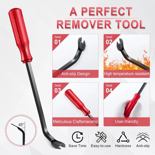 Vista 5 de LivTee Herramienta de extracción de clips de plástico, herramienta de extracción de paneles de puerta (tapicería) para equipos de audio automotriz