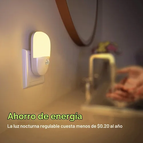 Vista 6 de MAZ-TEK Luz nocturna regulable con sensor de movimiento enchufable, luz nocturna LED blanca cálida suave con sensor de movimiento del atardecer al