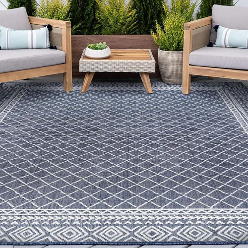 Vista 11 de Alfombra grande para interiores y exteriores, resistente al agua y a la decoloración, de 8 x 10 pies, para patio, terraza, porche, entrada, alfombra
