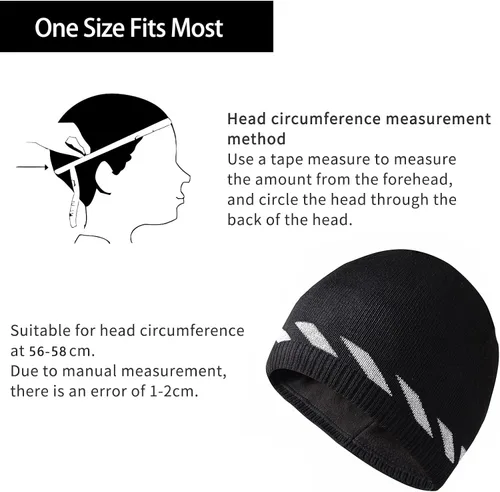 Vista 5 de Gorros de vellón para hombre, resistentes al viento, elásticos, de punto de invierno, para exteriores, esquí, correr