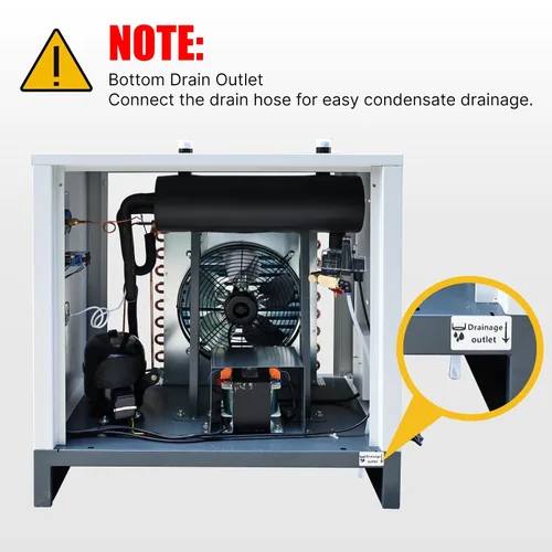 Vista 9 de Secador de aire refrigerado 134CFM para el compresor de aire 110V/1PH 102