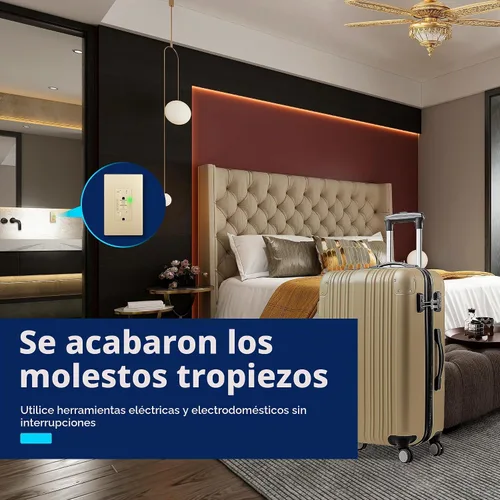 Vista 3 de LIDER Salida GFCI de 20 amperios, receptáculo GFCI, autocomprobación Dorado