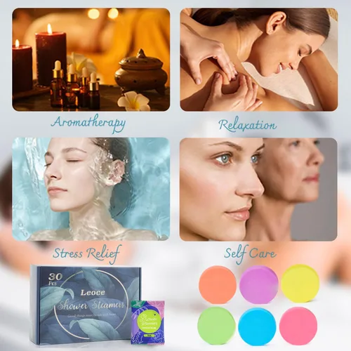 Vista 5 de leoce Vaporizadores de ducha empaquetados en varias cantidades, para mujeres/hombres, bombas de ducha aromáticas, tabletas envueltas individualmente