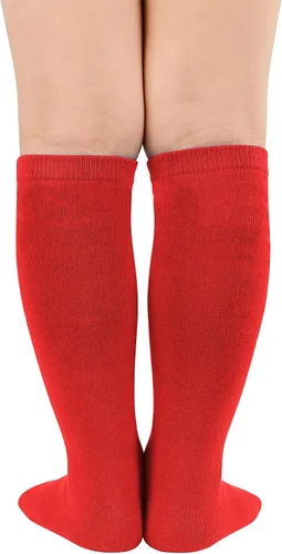 Vista 3 de Century Star Calcetines de fútbol para niños, calcetines de tubo hasta la rodilla, calcetines de uniforme para niñas, calcetines deportivos