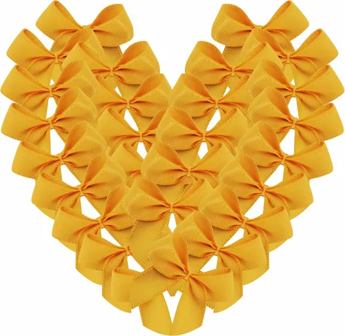 Vista 64 de 50 mini lazos de 1 pulgada para manualidades, lazos metálicos para manualidades, regalo, álbumes de recortes (C.Dorado)
