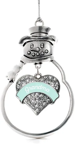 Vista 167 de Inspired Silver - Big Sis - Adorno de Navidad plateado - Adorno de árbol de Navidad con dije de corazón con circonita cúbica - Decoración colgante