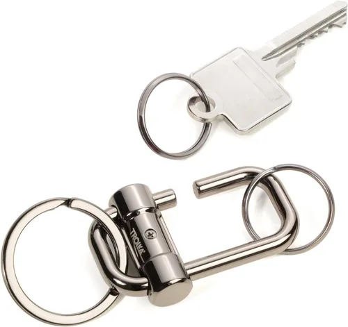 Vista 5 de TROIKA LLAVE DE 2 VÍAS KR22-09GM Llavero con 3 anillos para llaves en 2 tamaños Cierre deslizante para facilitar la organización de las llaves