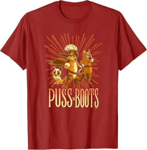Vista 44 de DreamWorks Puss in Boots: The Last Wish Cat Trio Poster - Camiseta pequeña Negro