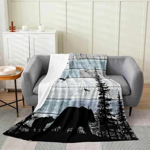 Vista 31 de Erosebridal American Flag Throw Blanket 40x50 Inch Sofa Bed Couch Decor,Rustic Deer Hunting Fleece Blanket for Kids Boys Girls,Farmhouse Cabin Bed