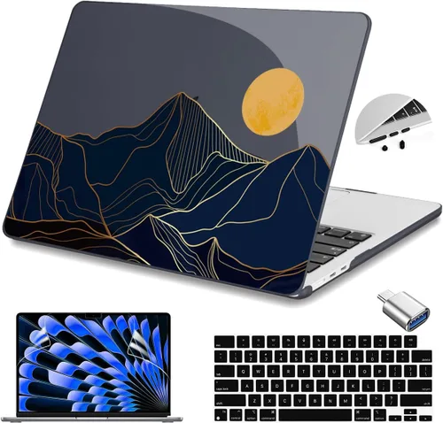 Vista 14 de Teryeefi Compatible con M4 M3 M2 MacBook Air de 15 pulgadas 2024 2023 Funda Modelo A3241 A3114 A2941 con Pantalla Liquid Retina, Cubierta Protectora