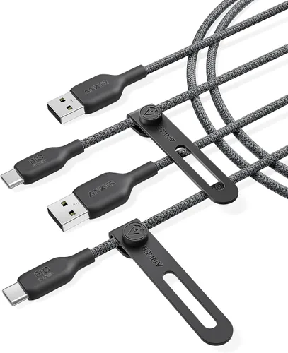 Vista 8 de Anker Cable de carga bio-Briaded, duradero USB A a USB C para Samsung Galaxy Note Series, LG V30 (paquete de 2, 6 pies, negro)