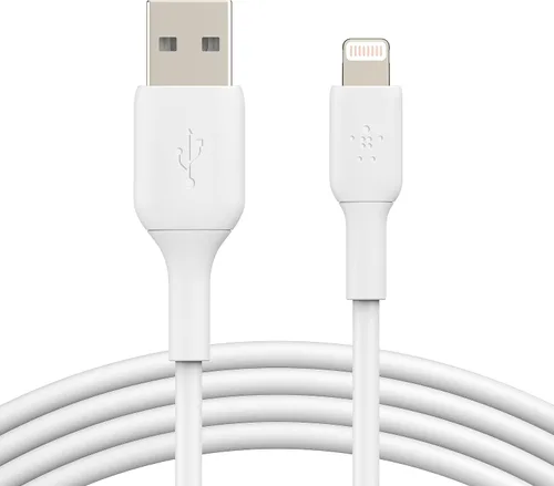 Vista 3 de Cable Lightning Belkin BoostCharge - 3.3 pies/1M - Certificado MFi Cargador de iPhone de Apple Cable USB a Lightning - Cable de iPhone - Cable