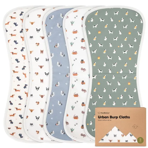Vista 28 de Paños orgánicos para eructos para bebés niños y niñas, paquete de 5 paños de algodón súper absorbentes para bebés, trapos suaves y afelpados